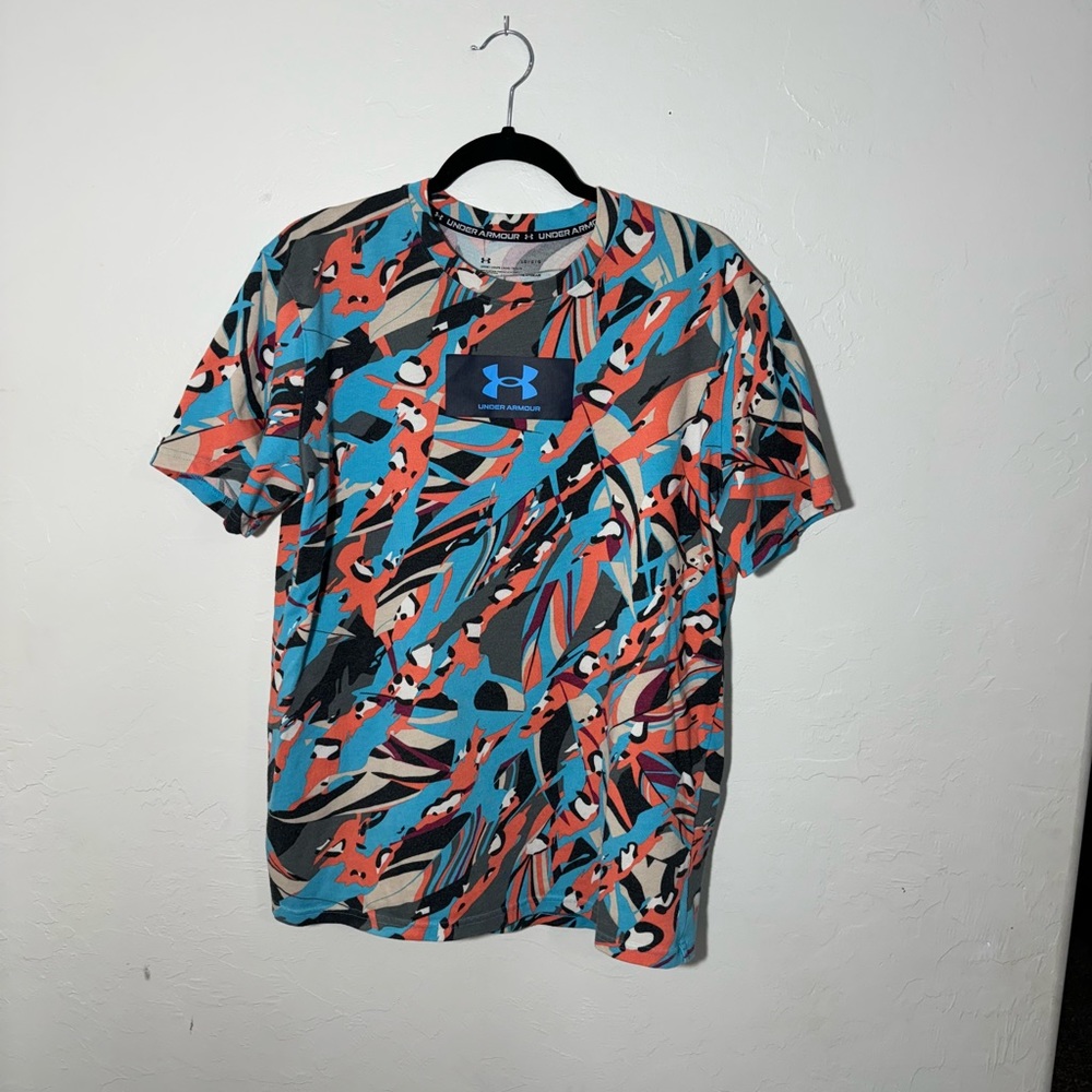 UNDER ARMOUR Shirt UA HeatGear All Over Print Mens Size L‎